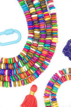 8-9mm Multi Color Natural Spacer Beads: Bright Heishi Discs