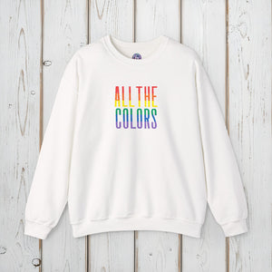 Bespattered Facade "All the Colors" Rainbow Block Embroidered Crewneck Sweatshirt