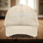 Bespattered Facade "Hang in There" White Embroidered Distressed Cap