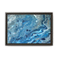 Bespattered Facade Blue Marble Framed Canvas Art Print | 3 Frame Colors | Multiple Sizes