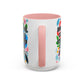 "Smile More, Care Less..." Rainbow Flowers Mug | Eight Colors | 11oz or 15oz