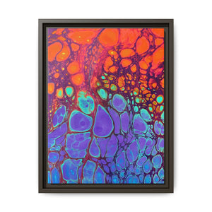 Bespattered Facade Fluid Art Abstract Painting Framed Canvas Art Print | 4 Frame Colors | Multiple Sizes