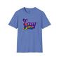 Bespattered Facade Neon "Easy Tiger" Colorful Unisex Softstyle T-Shirt