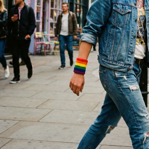 '80s Style Rainbow Wristbands | Absorbent Stretch Exercise Cuffs