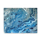 Bespattered Facade Blue Marble Stretched Matte Canvas Art Prints | Multiple Sizes