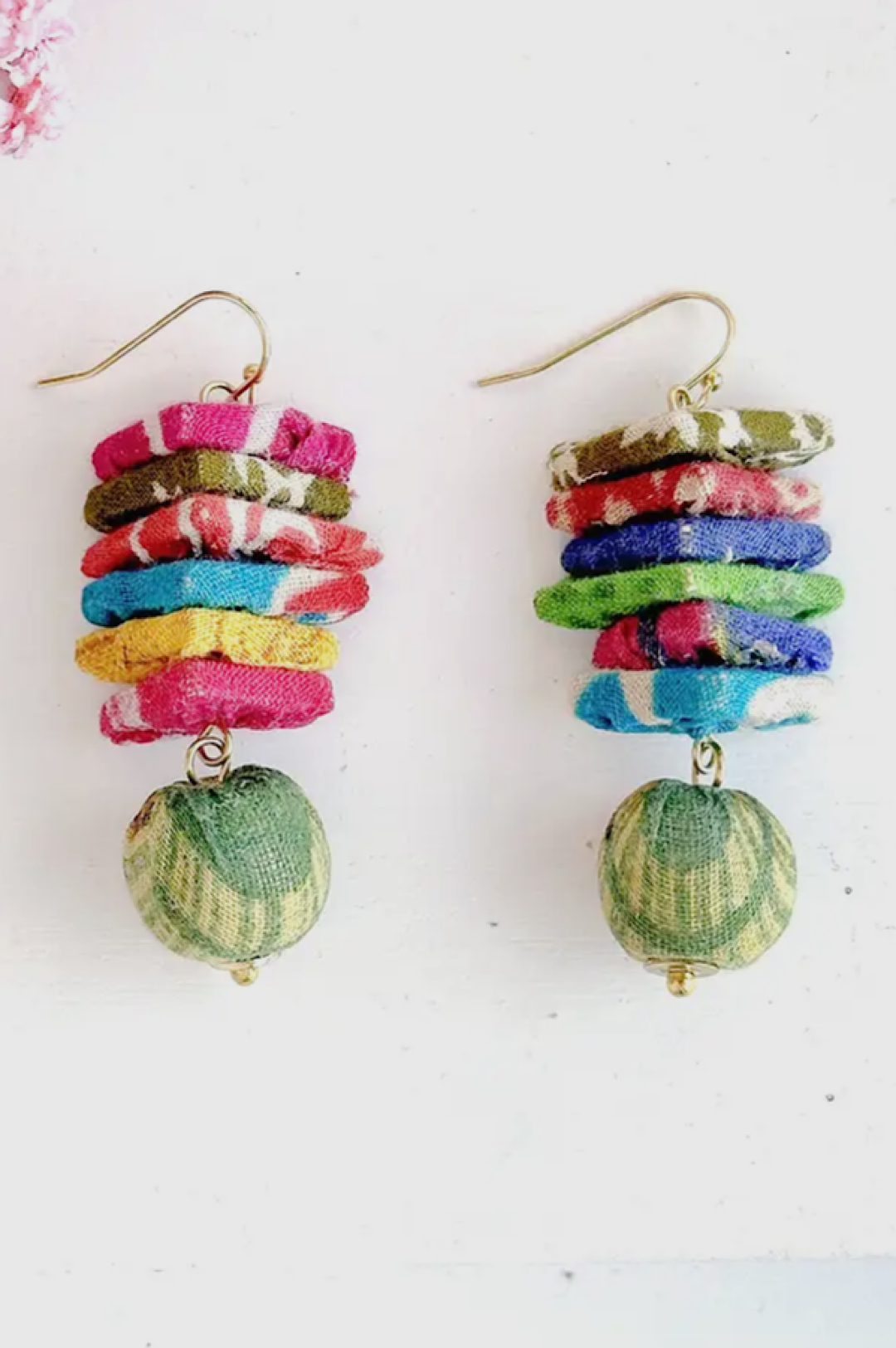 Stacked Colorful Bead Earrings