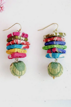 Stacked Colorful Bead Earrings