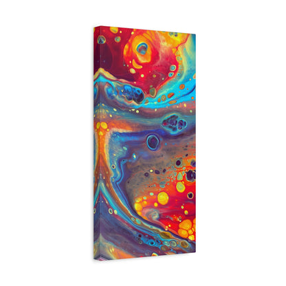 Bespattered Facade Fluid Art Abstract Painting Stretched Matte Canvas Art Prints | Multiple Sizes