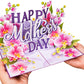 Happy Mothers Day Orchids Pop Up Card - 5" x 7"