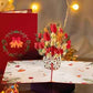 Christmas Flowers Pop Up Card