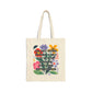 Bespattered Facade "Trying to Have a Nice Day..." Floral Canvas Tote Bag Reusable Carryall