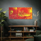 Bespattered Facade Flamin' Hot Stretched Matte Canvas Art Prints | Multiple Sizes