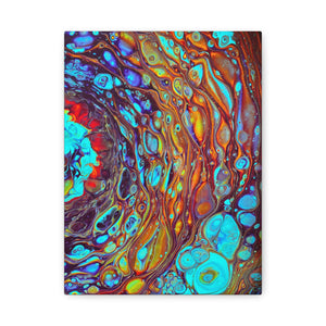 Bespattered Facade Fluid Art Abstract Painting Stretched Matte Canvas Art Prints | Multiple Sizes