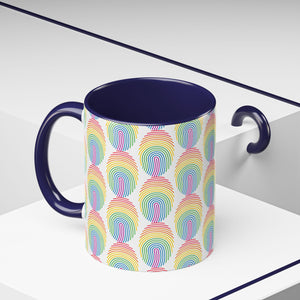 Mug with a colorful pattern on a white background