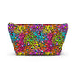 Bespattered Facade Neon Rainbow Leopard Accessory Pouch With T-Bottom | 2 Sizes