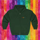 Bespattered Facade Rainbow Proud LGBTQ+ Pride Embroidered Full-Zip Hoodie