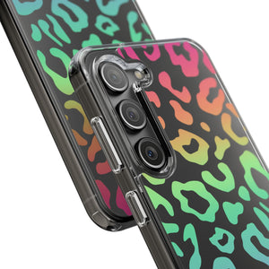 Bespattered Facade Bright Rainbow Leopard Clear Case