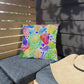 Bespattered Facade Rainbow Abstract UV-Resistant Outdoor Pillows | 4 Sizes