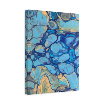 Bespattered Facade Fluid Art Abstract Painting Stretched Matte Canvas Art Prints | Multiple Sizes