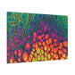 Bespattered Facade Neon Butterfly Stretched Matte Canvas Art Prints | Multiple Sizes