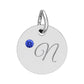 CUSTOM Birthstone Circle Charm — Personalized Initial Necklace Pendant