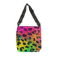 Bespattered Facade Neon Leopard Adjustable Tote Bag | 2 Sizes