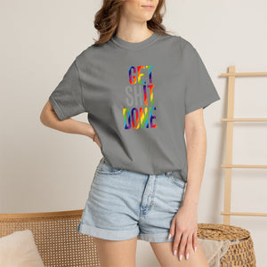 Bespattered Facade Rainbow Get (sh)it Done Colorful Premium Unisex Comfort Colors Garment Dyed 100% Cotton T-Shirt