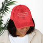Bespattered Facade "My Tummy Hurts" White Embroidered Vintage Cap