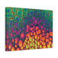 Bespattered Facade Neon Butterfly Stretched Matte Canvas Art Prints | Multiple Sizes