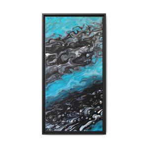 Bespattered Facade Fluid Art Abstract Painting Framed Canvas Art Print | 4 Frame Colors | Multiple Sizes