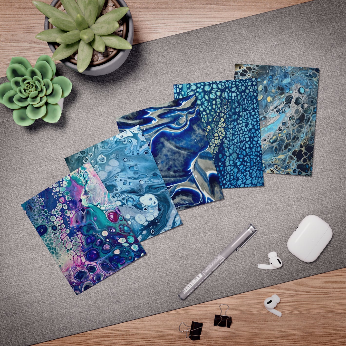 Bespattered Facade Multi-Design Greeting Cards (5-Pack) – Blank Inside