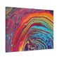 Bespattered Facade Rainbow Rings Stretched Matte Canvas Art Prints | Multiple Sizes