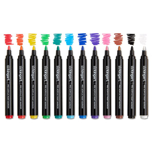Acrylic Paint Markers 12 Assorted Colors