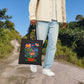 Bespattered Facade "We're All in this Together" Floral Canvas Tote Bag Reusable Carryall