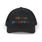 Childless Pet Person Rainbow Embroidered Snapback Trucker Cap (10 Hat Colors)