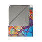 Bespattered Facade Intergalactic Rainbow Fleece Sherpa Blanket | 2 Colors & Sizes
