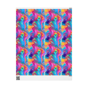 Bespattered Facade Rainbow Flow Wrapping Paper | Three Sizes | Glossy or Matte