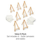 Mini Stretched Canvas with Wood Easels – 3" x 3" (8 Pack)