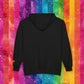 Bespattered Facade Rainbow Proud LGBTQ+ Pride Embroidered Full-Zip Hoodie