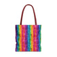 Bespattered Facade Rainbow Stripes Eco-Friendly Carryall Tote Bag