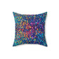 Bespattered Facade Rainbow Party Dots Square Throw Pillow | 4 Sizes