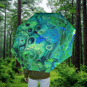 Bespattered Facade Radioactive Foldable Umbrella — Compact Semi-Automatic Rain Parasol
