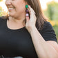 Olive Green Deep Purple & Grey Moonglow Tri Dot Drop Earrings
