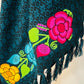 Embroidered Handmade Mexican Shawl Reboso Bordado Mexicano