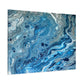 Bespattered Facade Blue Marble Stretched Matte Canvas Art Prints | Multiple Sizes
