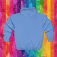 Bespattered Facade Rainbow Proud LGBTQ+ Pride Embroidered Full-Zip Hoodie