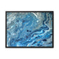 Bespattered Facade Blue Marble Framed Canvas Art Print | 3 Frame Colors | Multiple Sizes