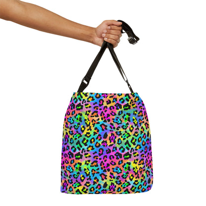 Bespattered Facade Candy Coated Neon Leopard Adjustable Tote Bag | 2 Sizes