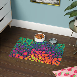 Bespattered Facade Neon Butterfly Pet Food Mat