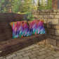 Bespattered Facade Rainbow Feathers UV-Resistant Outdoor Pillows | 4 Sizes